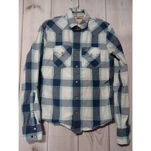 Hollister Shirt Men's Small Snap Front Western‎ Plaid
